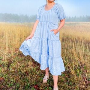 Light blue midi dress
